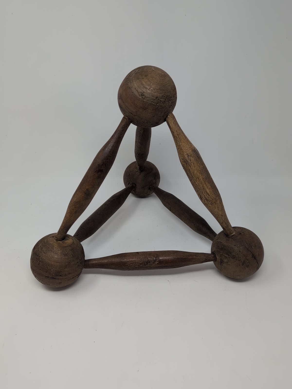 Large Anthropology Wood Pyramid Decorative Object Reclaim Wood 11x12 In