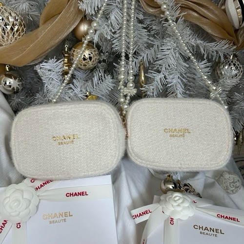 Chanel weiße Tasche Schneeflocken-Charme, Box + Kamelien & Bow, Gratis Tragegurt - Bild 3 von 7