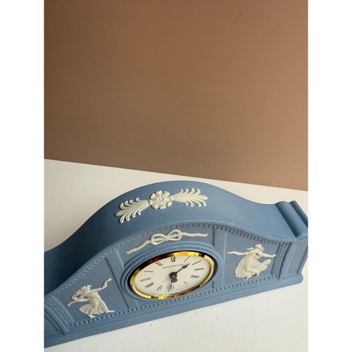 Vintage Wedgwood Jasperware Clock | Blue Dancing Hours | Mantle  Neoclassical - Picture 4 of 12
