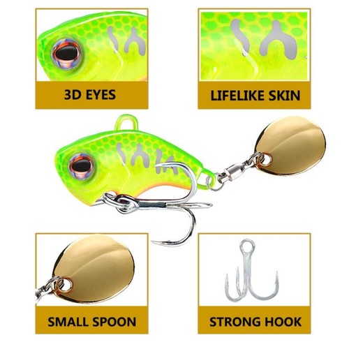6PCS Fishing Lure Spoon VIB Jig Swimbait Crankbait Hard Pike Trolling Artificial - Picture 3 of 10