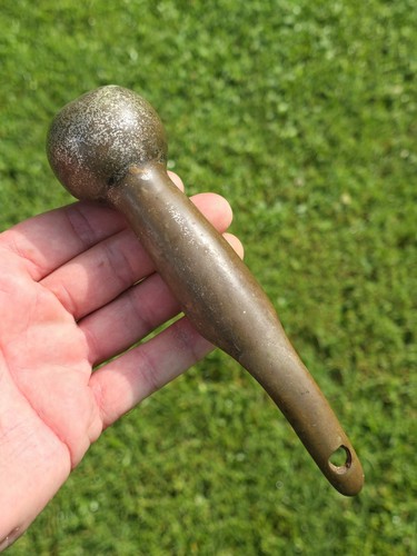 Antique Brass Horse Hame Knob End For Vtg Old Walking Stick Cane Handle See Pics