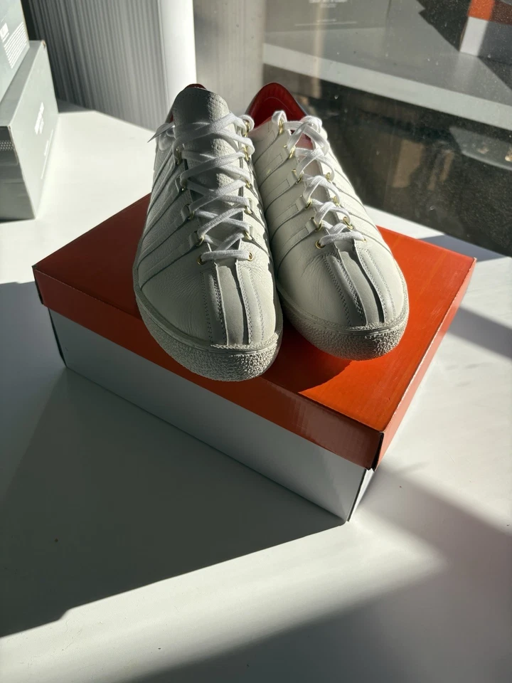 K-Swiss x 11 von Boris Bidjan Saberi "Karotten" Herren Gr. 11 Weiß Leder - Neu - Bild 2 von 4