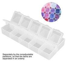 Grid Organizer Box White Plastic 10 Compartment Storage Container for Jewelry