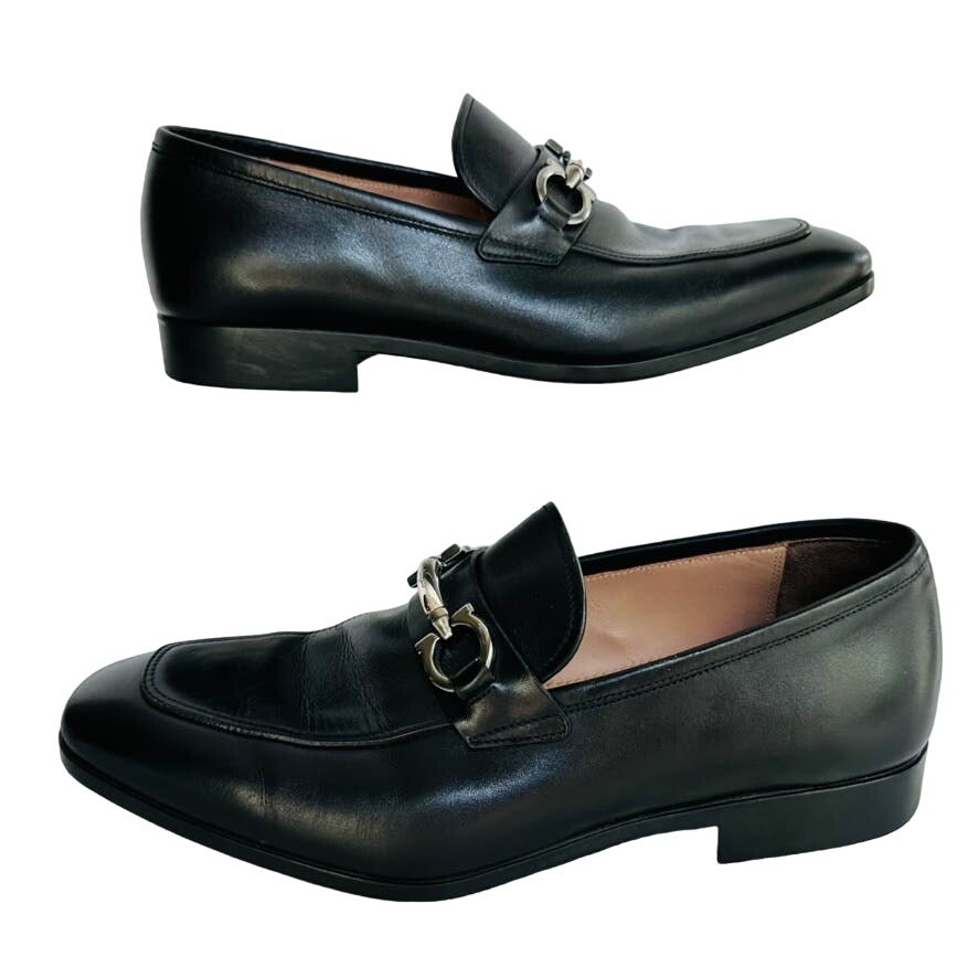 SALVATORE FERRAGAMO Benford Black Smooth Leather Bit Loafer