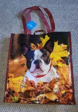 NWT Reusable Shopping Tote Bag Bulldog Puppy 15x13.5x8.25 Inches