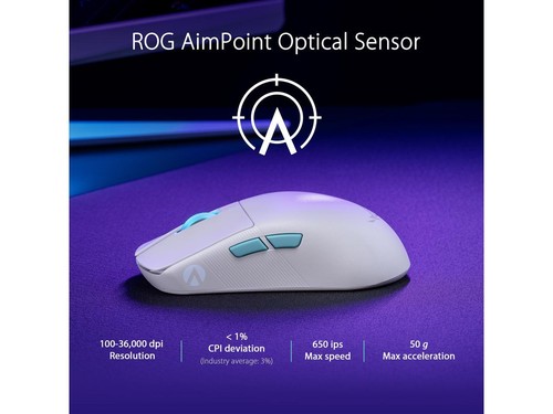 ASUS ROG Harpe Ace Aim Lab Edition Gaming Maus, 54g Ultraleicht, - Bild 4 von 5