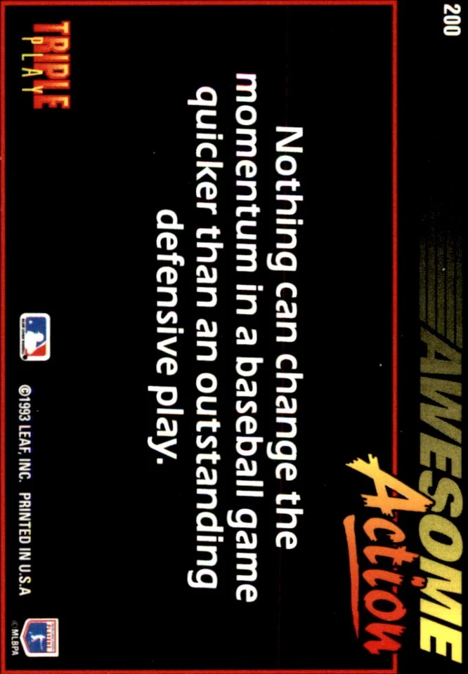 Roberto Alomar 1993 Triple Play #200 Blue Jays FREE SHIPPING AutographDen - Image 2 of 2