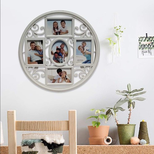 2Pack of 4x6 Wall Photo Collage Frames - Round Circular Circle Wall Hanging P... - Picture 4 of 7