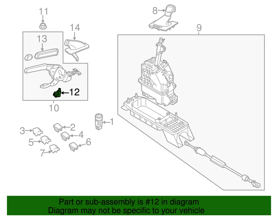 Interruptor de advertencia de freno de estacionamiento original Volkswagen 1J0-947-561-C Foto 2 de 3