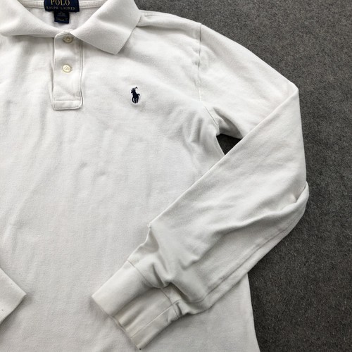 Polo Ralph Lauren Polo Shirt Boys XL White Long Sleeve Golf Rugby Casual * - Picture 3 of 9