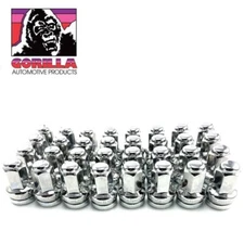 (32) Gorilla Flat Mag Super Duty OEM Factory Style Chrome Wheel Lug Nuts 14x1.5