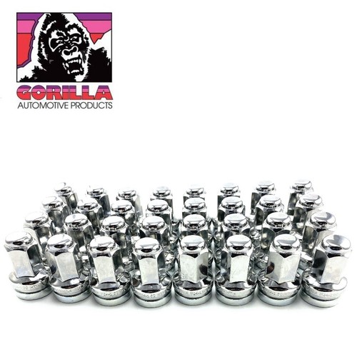 (32) Gorilla Flat Mag Super Duty OEM Factory Style Chrome Wheel Lug