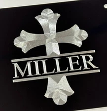 Engraved Custom Cross Diamond Etched License Plate Metal Car Tag Christian Gift