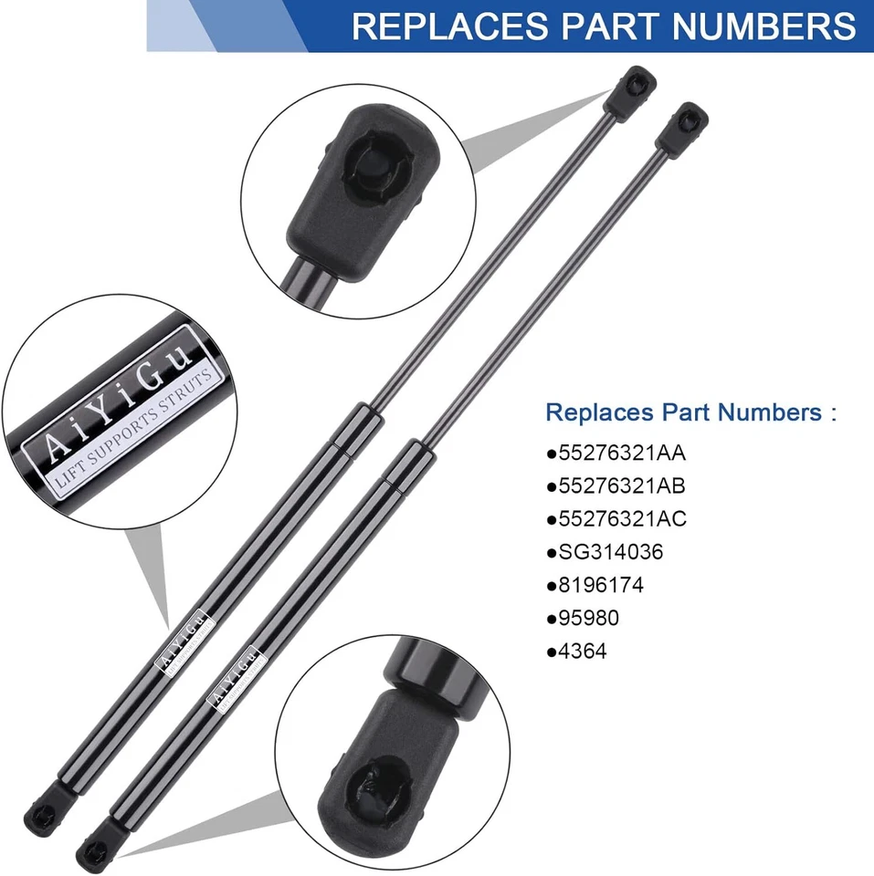 2X Front Hood Lift Supports for 2002-13 Dodge Ram 1500 2500 3500 4500 5500 95980 Foto 3 de 4