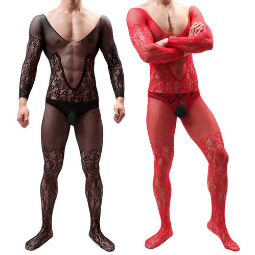 Mens Crossdresser Bodystocking Fishnet 
