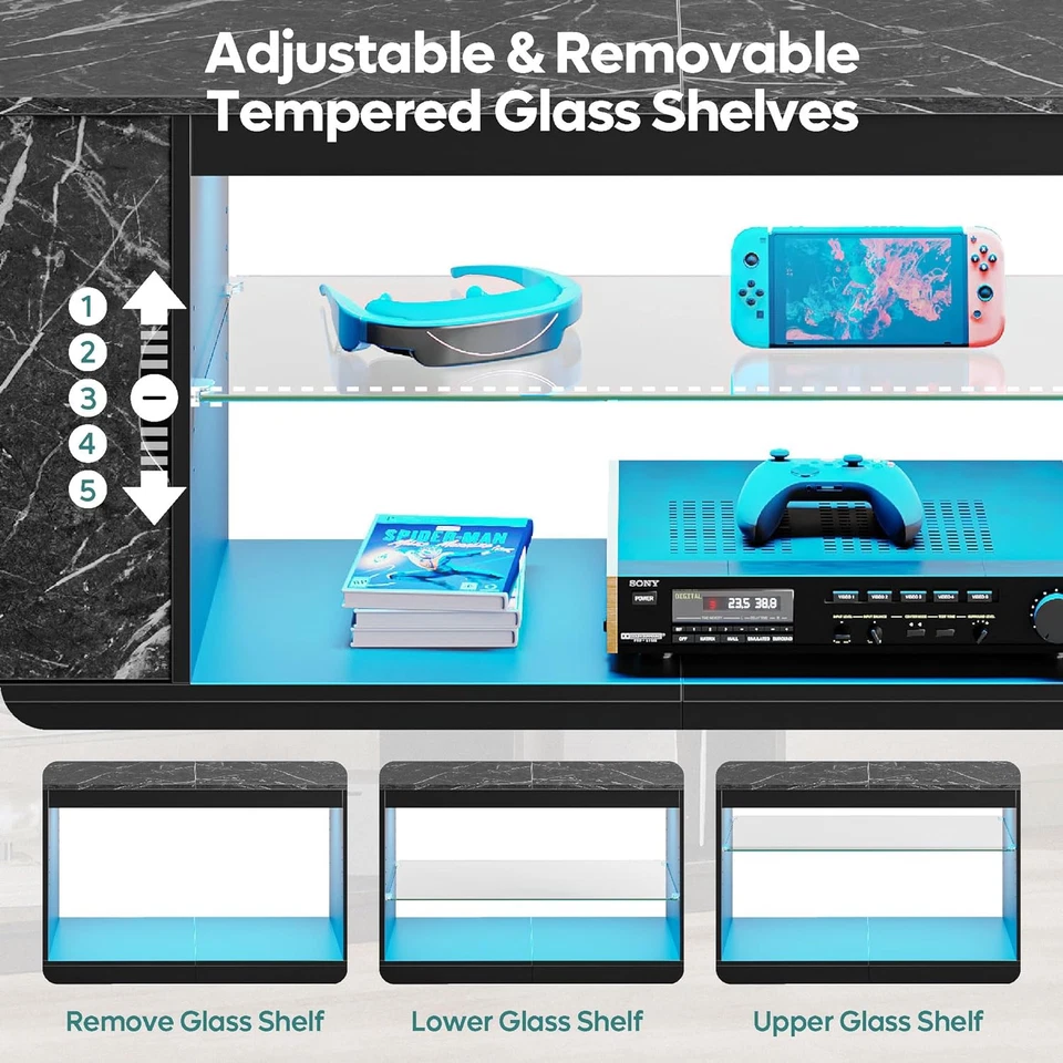 Muebles Para Sala Modernos Televisor Con LED Luces Soporte Mesa Hasta TV 65 inch - Image 4 of 4