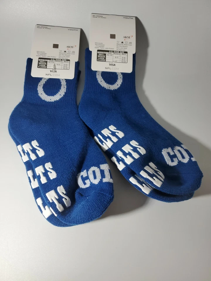 2 pares de meias juvenis Indianapolis Colts NFL serve para 13,1-5 novas - Imagem 4 de 4