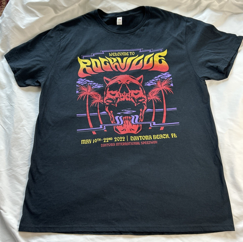 2022 Welcome To Rockville Double Sided Concert Band T Shirt Size XL - Picture 1 of 7