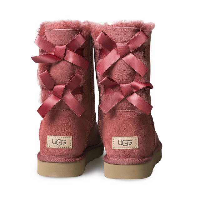 UGG Bailey Bow II Dark Denim Suede Sheepskin Short Women's BOOTS Size US 9 for sale online | eBay