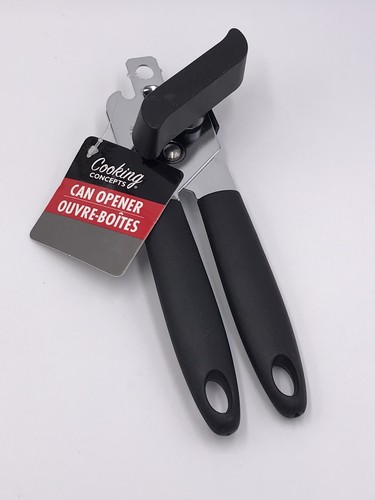 Apriscatole e apribottiglie con impugnatura pratica in plastica nera concetti di cottura  - Foto 1 di 2