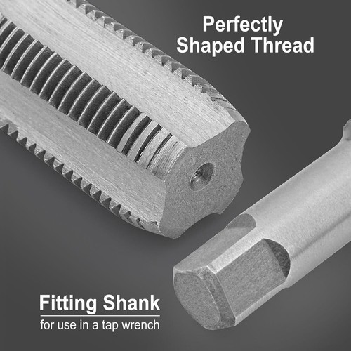 NPT Pipe Thread Taps Set 5-Piece, 1/8", 1/4", 3/8", 1/2", 3/4", Alloy Steel Inte - Picture 3 of 6