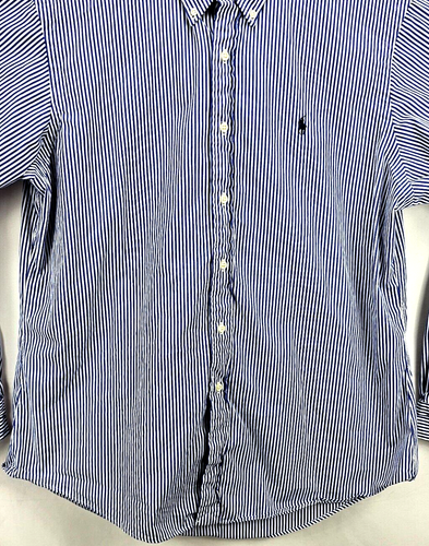 Camisa Ralph Lauren Para Hombre Talla XLrg L/S Abotonada Ajuste Personalizado Azul/Blanco Rayas - Imagen 4 de 10