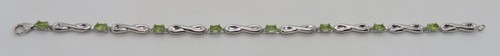 Sterling silver & peridot vintage Art Deco antique eternity bracelet - Picture 4 of 17