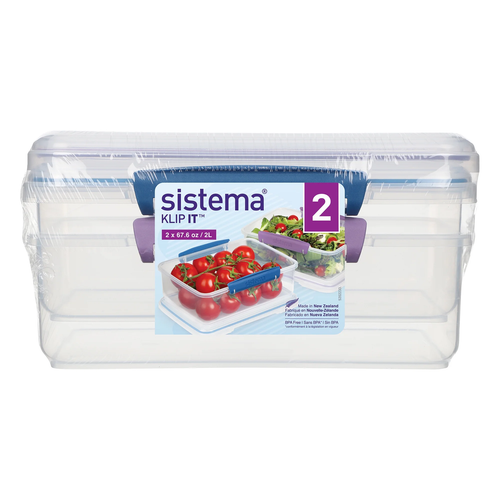Klip It 2L Plastic Food Storage Containers - Set of 2, Fast Shipping Available