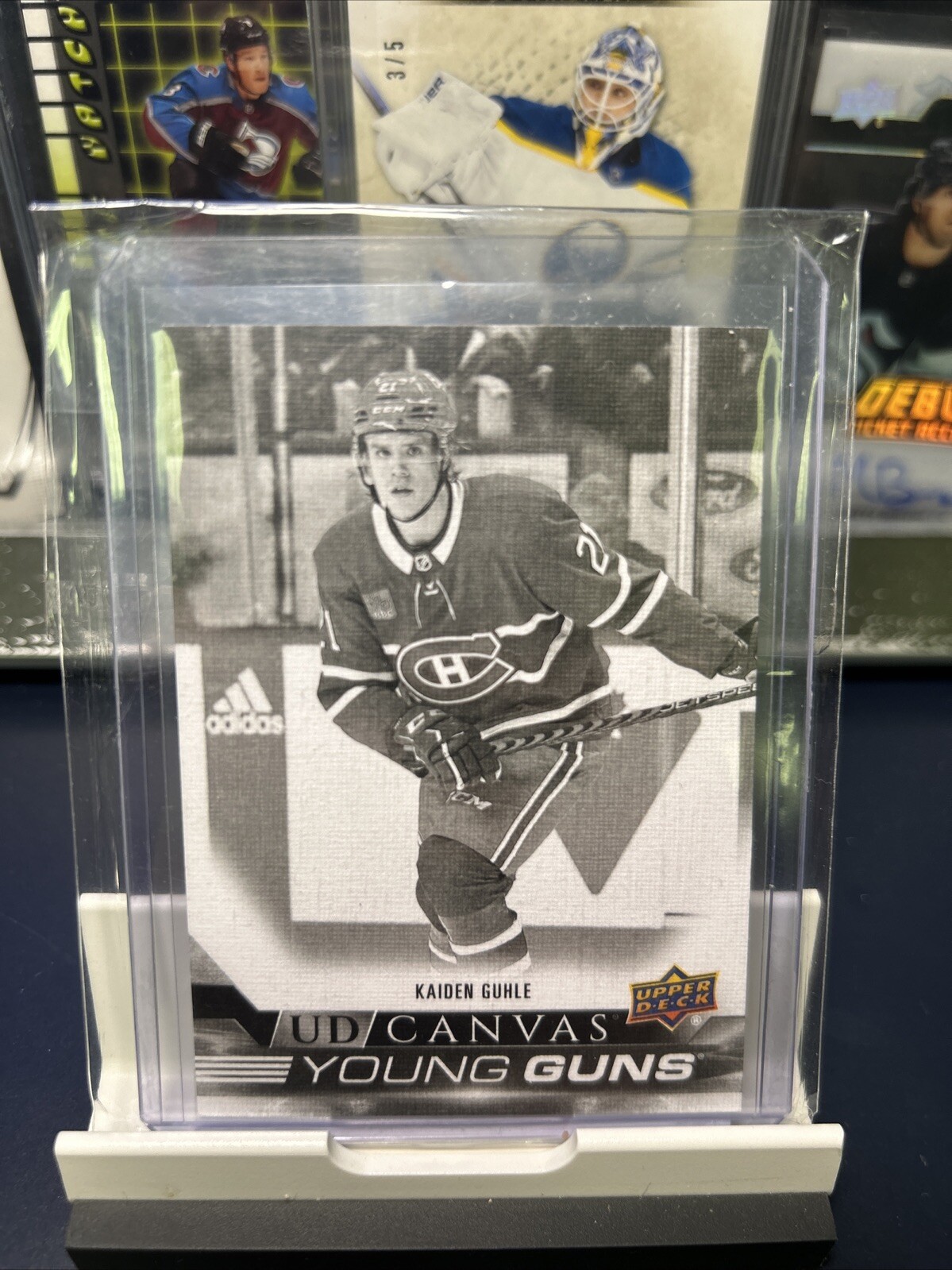 2022-23 UPPER DECK KAIDEN GUHLE YOUNG GUNS ROOKIE CANVAS BLACK WHITE #C232