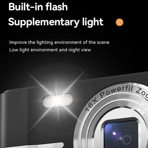 Digital Camera 32GB 44MP HD 1080P 2.4'' LCD 16X Zoom Anti-Shake Compact Gift - Picture 7 of 10