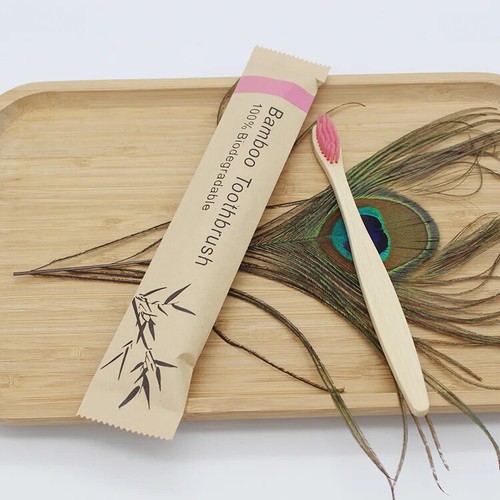 Hot 50/100Pcs Customisable Logo Bamboo Toothbrush Eco Friendly Tooth Brushes - Picture 20 of 42