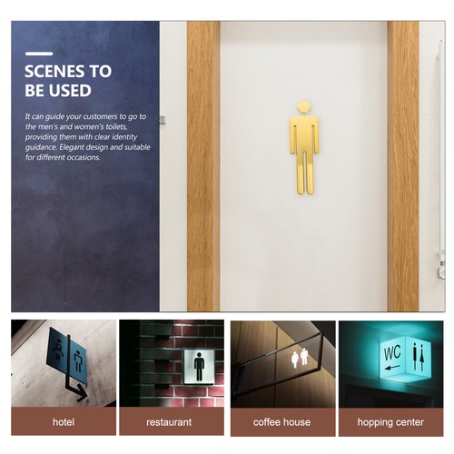 Mens And Womens Bathroom Sign Figure Set Stainless Steel Restroom Sign UK - Picture 3 of 12