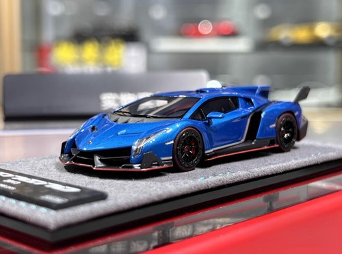 DMH 1:64 Blue Veneno Super Racing Sports Model Diecast Resin Car - Picture 2 of 10