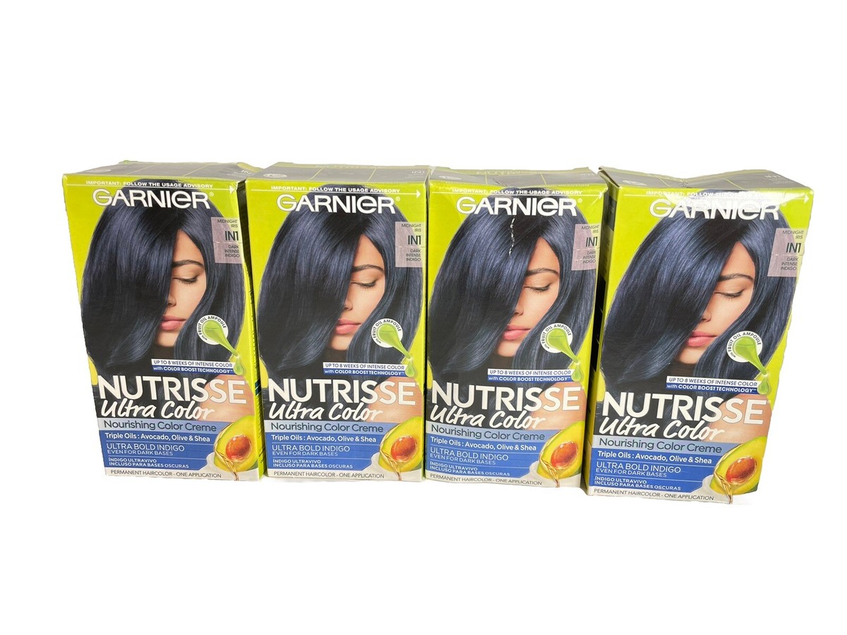 4 Garnier Nutrisse Midnight Iris IN1 Dark Intense Indigo Permanent