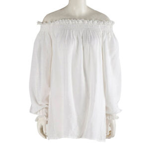 Women White Lace Shirt Long Sleeve 