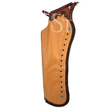 Western Shotgun Fashion Long Chaps Cowhide Leather Horse Riding Chinks All Sizes