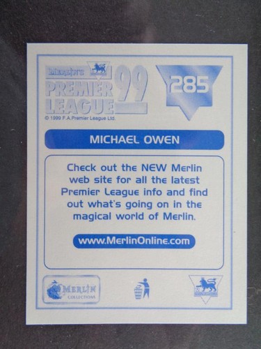 Merlin Premier League 99 - Michael Owen (Top Scorer) Liverpool #285 - Picture 2 of 2