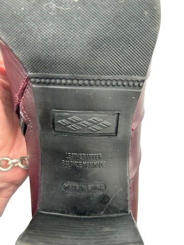 Sandler of Boston Leather Side Zippered Bootie Size 9.5 Maroon Flaw - Picture 7 of 17