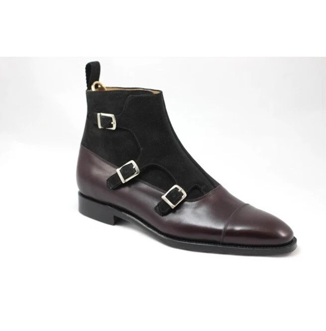 Men's triple monk strap best sale boots