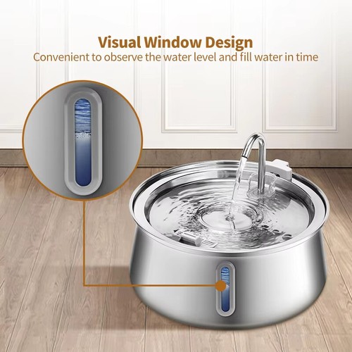 4L Electric Pet Water Dispenser Automatic Stainless Steel Cat Dog Drinking Bowl - Foto 4 di 15