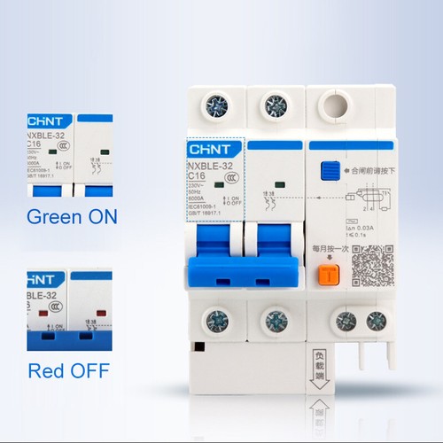 Interruptor de circuito NXBLE 1/2/3/4 polos AC 6A-63A interruptor de aire protección contra fugas a tierra - Imagen 4 de 9