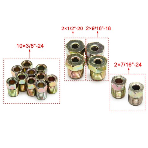 2X 25FT Copper Brake Pipe Hose Line Tube Roll 3/16'' Fittings Tubing Kit 32 Nut - Picture 9 of 11
