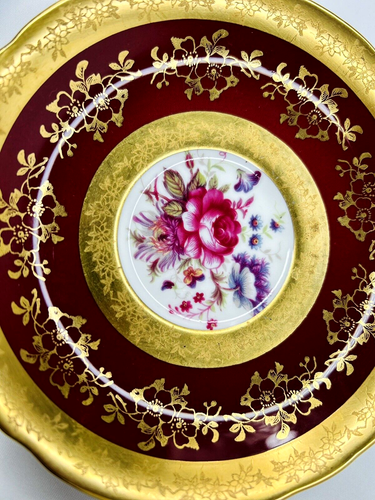 Vtg Paragon by Appointment England Floral Bouquet Gold Red Tea Cup & Saucer - Picture 6 of 12