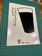 Vintage 1990’s Guinness Metal Advertising Sign. 18.5”x23.5” Rare Great Condition