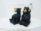 Black Bear Cake Topper Bride Groom Love Wedding Engagement Wood Statue