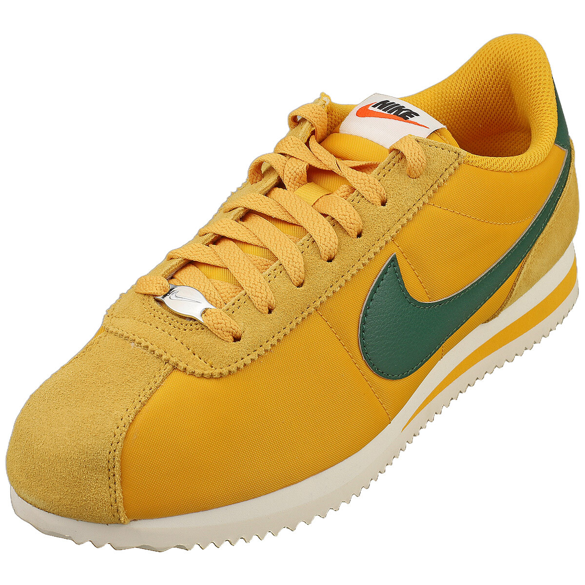 Nike Cortez Womens Fashion Sneakers in Yellow Green