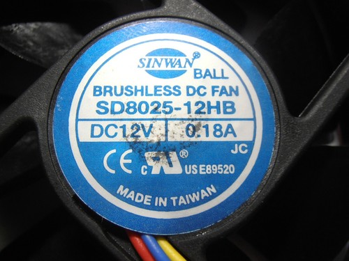 SD8025-12HB Fan 8025 2Balls bearing 12V 0.18A 3wires+2wires SINWAN - Picture 2 of 4