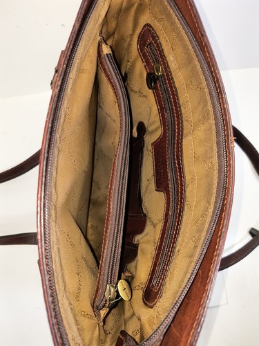 Gianni Conti Brown / Mahogany Leather Bag Vintage Classic Italian Shoulder Bag - Picture 12 of 22