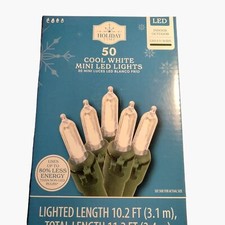 Holiday Time LED Mini Light Set Cool White 11 Ft 50 Count
