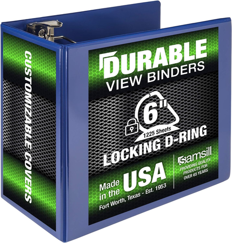 Durable 6 Inch, Made in the USA, Locking D Ring, Customizable Clear View Cover, - Picture 11 of 12